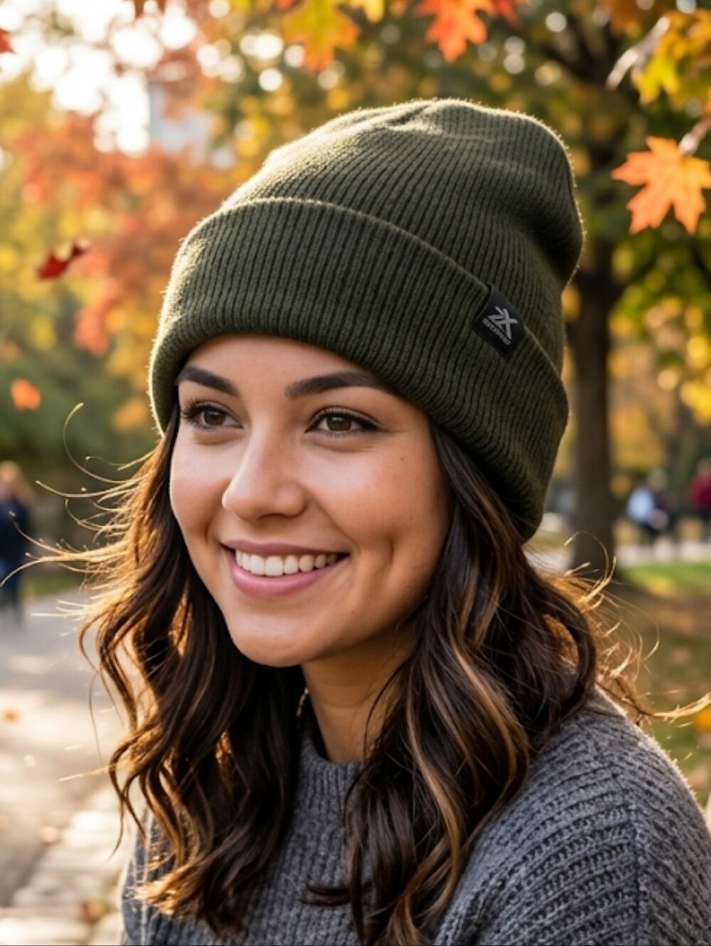 ZeroXposur Unisex Olive Green Knit Beanie Hat One Size